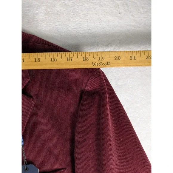 NWT $179 Nautica Mens‎ Corduroy Blazer Burgundy Burgundy Stretch Sport Coat L46